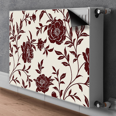 Radiator cover Burgundy flowers