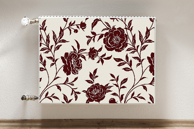 Radiator cover Burgundy flowers