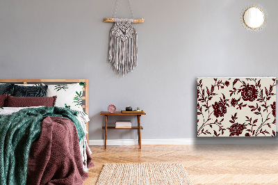 Radiator cover Burgundy flowers