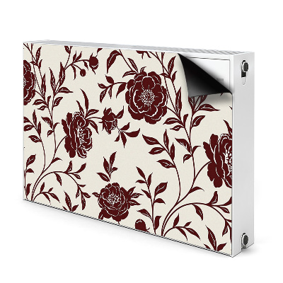 Radiator cover Burgundy flowers