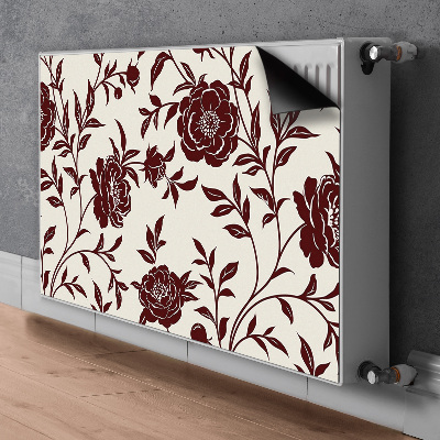 Radiator cover Burgundy flowers