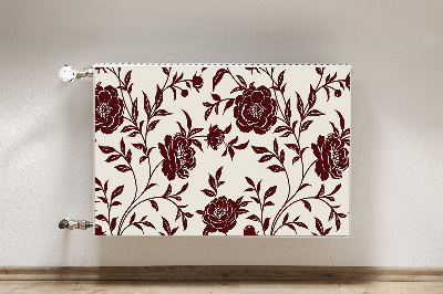 Radiator cover Burgundy flowers