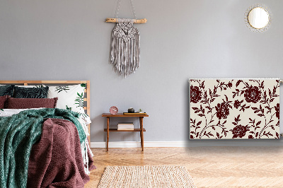 Radiator cover Burgundy flowers