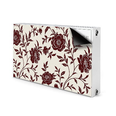 Radiator cover Burgundy flowers