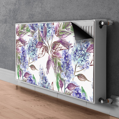 Magnetic radiator mat Purple leaves