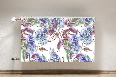 Magnetic radiator mat Purple leaves