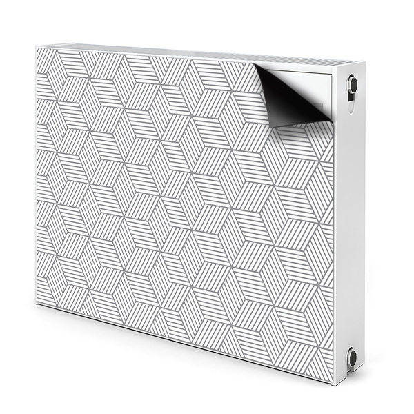 Decorative radiator cover Gray 3D cubes