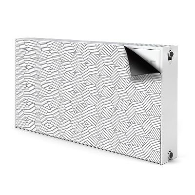 Decorative radiator cover Gray 3D cubes