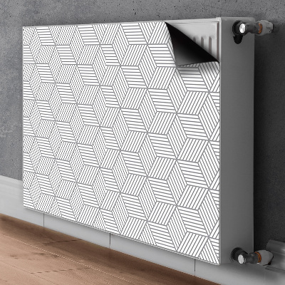 Decorative radiator cover Gray 3D cubes