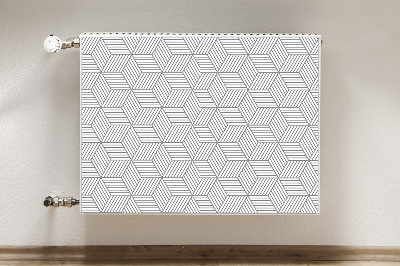 Decorative radiator cover Gray 3D cubes