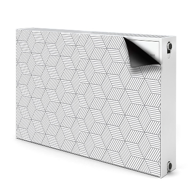 Decorative radiator cover Gray 3D cubes