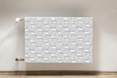 Decorative radiator cover Gray 3D cubes