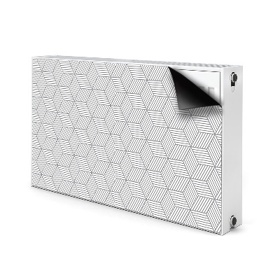 Decorative radiator cover Gray 3D cubes