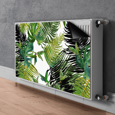 Decorative radiator cover Tropical leaves