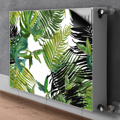 Decorative radiator cover Tropical leaves