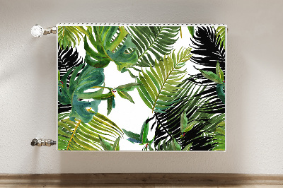 Decorative radiator cover Tropical leaves