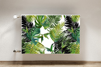 Decorative radiator cover Tropical leaves