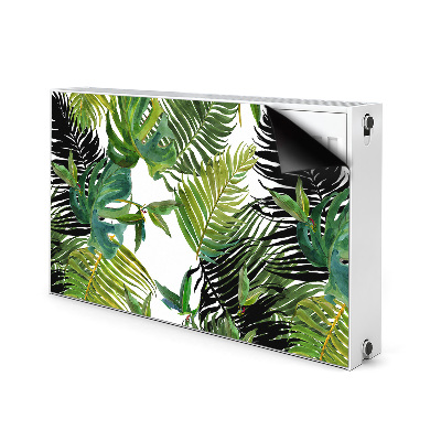 Decorative radiator cover Tropical leaves