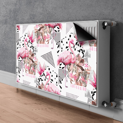 Magnetic radiator mat Flamingos