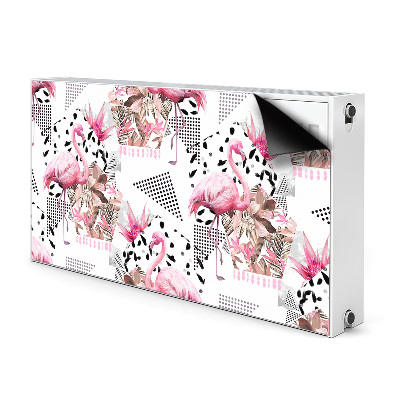 Magnetic radiator mat Flamingos