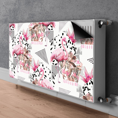 Magnetic radiator mat Flamingos