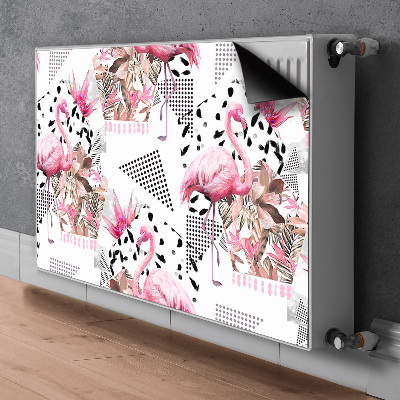 Magnetic radiator mat Flamingos