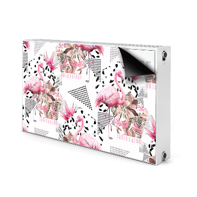 Magnetic radiator mat Flamingos