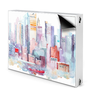 Magnetic radiator cover City by the water