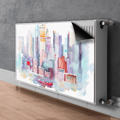 Magnetic radiator cover City by the water