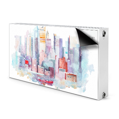 Magnetic radiator cover City by the water