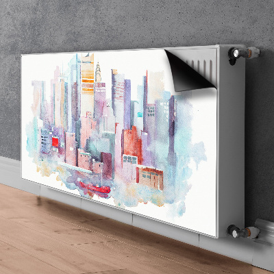 Magnetic radiator cover City by the water