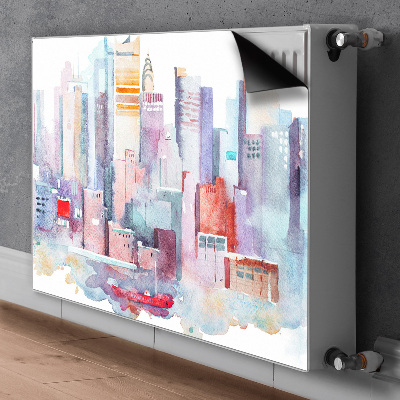 Magnetic radiator cover City by the water