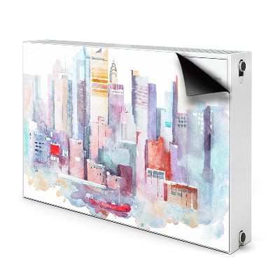 Magnetic radiator cover City by the water