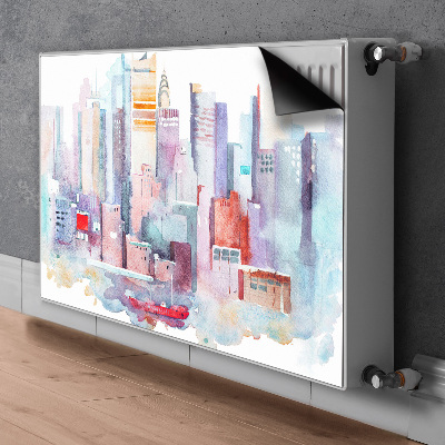 Magnetic radiator cover City by the water