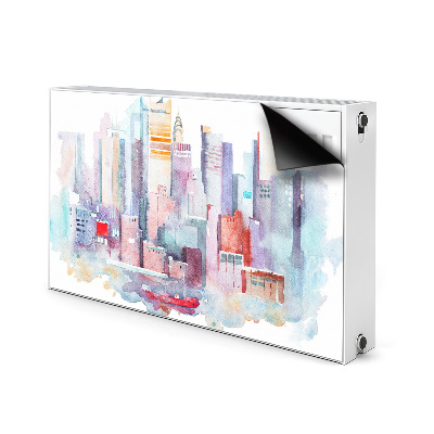 Magnetic radiator cover City by the water