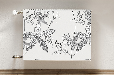 Printed radiator mat Doodle flowers