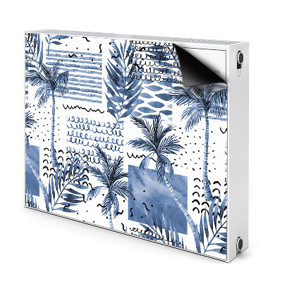 Magnetic radiator cover Blue palm