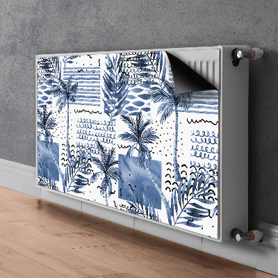 Magnetic radiator cover Blue palm