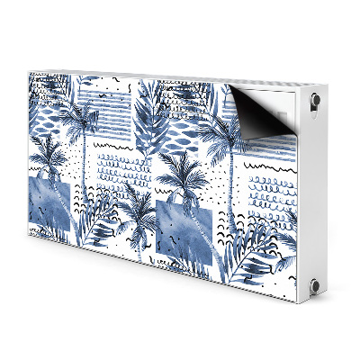 Magnetic radiator cover Blue palm