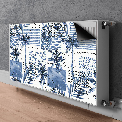 Magnetic radiator cover Blue palm