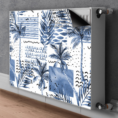 Magnetic radiator cover Blue palm