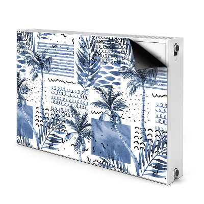 Magnetic radiator cover Blue palm