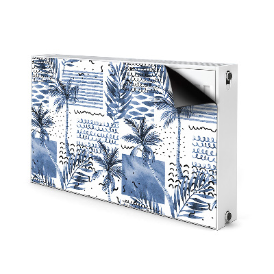 Magnetic radiator cover Blue palm