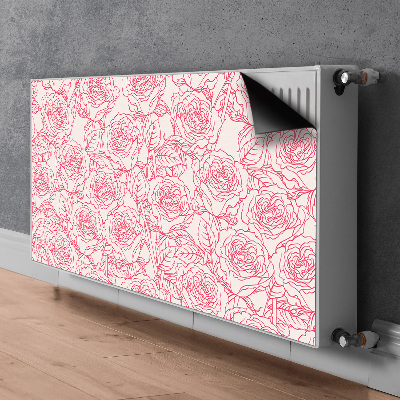 Magnetic radiator mat Roses Doodle