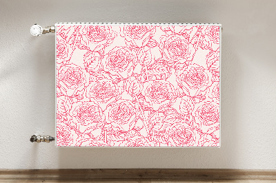 Magnetic radiator mat Roses Doodle