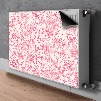 Magnetic radiator mat Roses Doodle