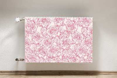 Magnetic radiator mat Roses Doodle