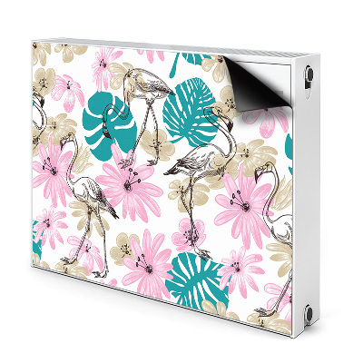 Magnetic radiator cover Painted flamingos