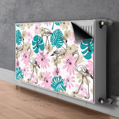 Magnetic radiator cover Painted flamingos