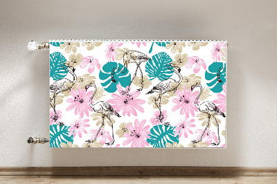 Magnetic radiator cover Painted flamingos